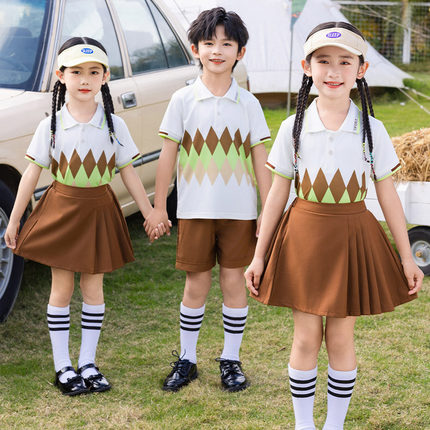 美拉德小学生校服夏季短袖速干儿童班服套装春秋英伦风幼儿园园服