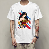 Wonder Woman夏季 新款 电影神奇女侠T恤 休闲圆领短袖 男女T恤上衣