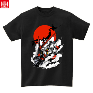 高达T恤机动战士联名rx78–2动漫周边半袖韩版宽松纯棉潮牌短袖男