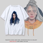 印花时尚 比莉 上衣男女衣服 billie eilish 艾利什短袖 T恤男女短袖