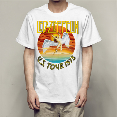 潮齐柏林飞艇乐队硬摇滚短袖t恤