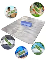 3X3 mét tăng độ ẩm pad hai mặt nhôm dày pad phim du lịch ngoài trời mùa xuân pad pad mat 3-4 người dã ngoại mat m - Thảm chống ẩm / Mat / Gối thảm xốp