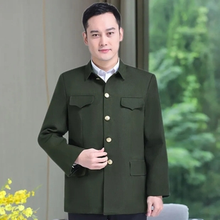 秋冬季中山装男中老年上衣中山服老人外套老年人爷爷装爸爸军干服