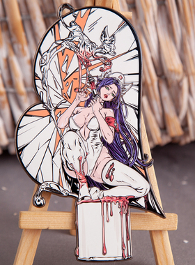 黑神话聊斋艳潭化狐妖 女妖绅士金属徽章胸针绅士pin冰箱贴魔术贴