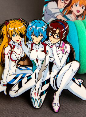 EVA明日香金属徽章 新世纪福音战士动漫周边绫波丽真希波胸针饰品