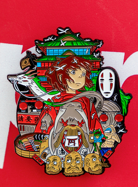 宫崎骏千与千寻金属徽章胸针 小白龙背包 衣服配饰 冰箱贴 魔术贴