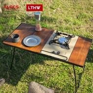 Airuke IGT Bàn Ngoài Trời Di Động Gỗ Chắc Chắn Gấp Cắm Trại Xe Ô Tô Retro Quả óc Chó Bàn Ăn Đa Năng bếp du lịch bếp ga du lịch mini gấp gọn