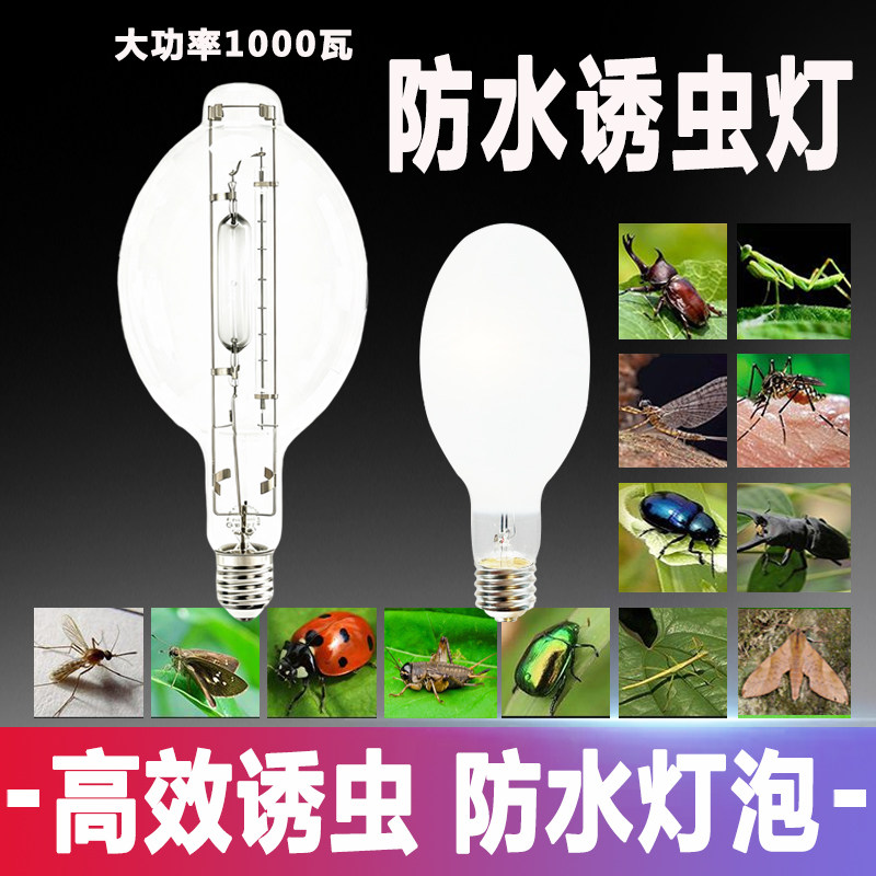 大功率诱虫灯自镇流高压汞灯蟋蟀户外蝈蝈飞蛾抓虫白光防水灯泡