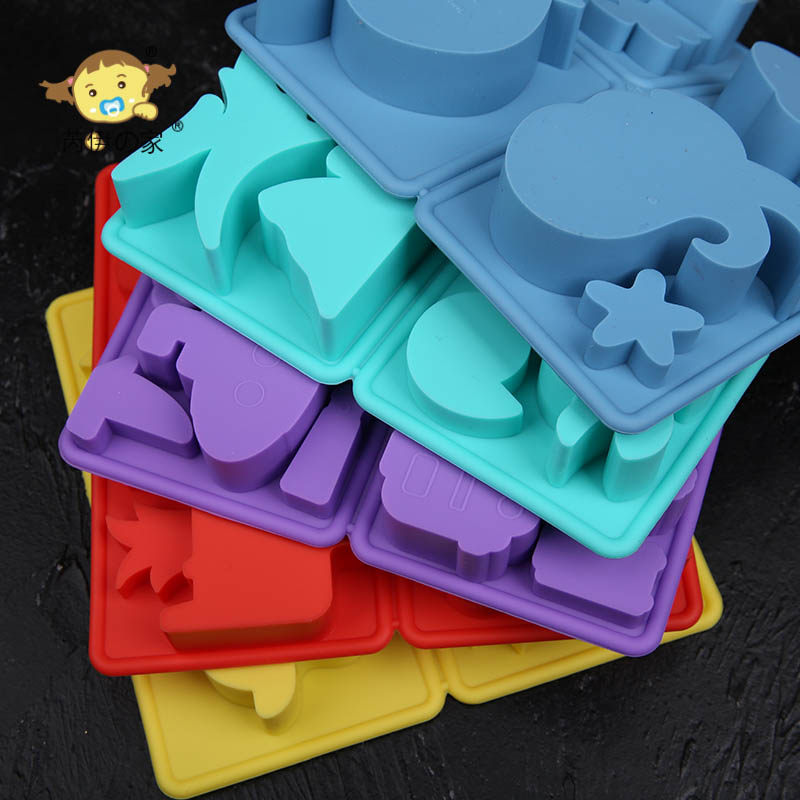特价 韩国制DIY儿童卡通动物硅胶模具烘焙冰格可冷冻耐高温模具