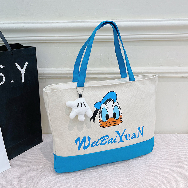 唐老鸭帆布托特包女鸭屁屁单肩包