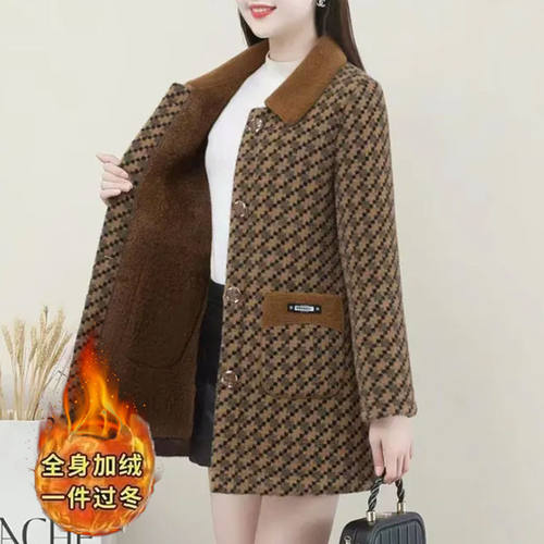 高档水貂绒中长款外套女20