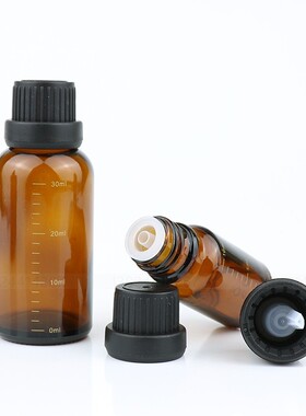 带刻度加厚玻璃精油瓶旋转盖空瓶