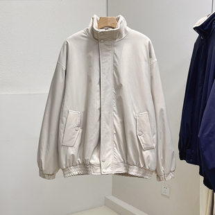 加绒加厚内里羊羔绒小立领翻领棉服派克服女冬季新款棉衣外套上衣