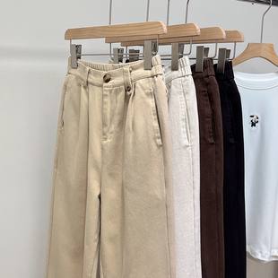 棉质简约显瘦哈伦裤 子女秋冬新款 韩系加厚直筒休闲宽松裤 抓绒