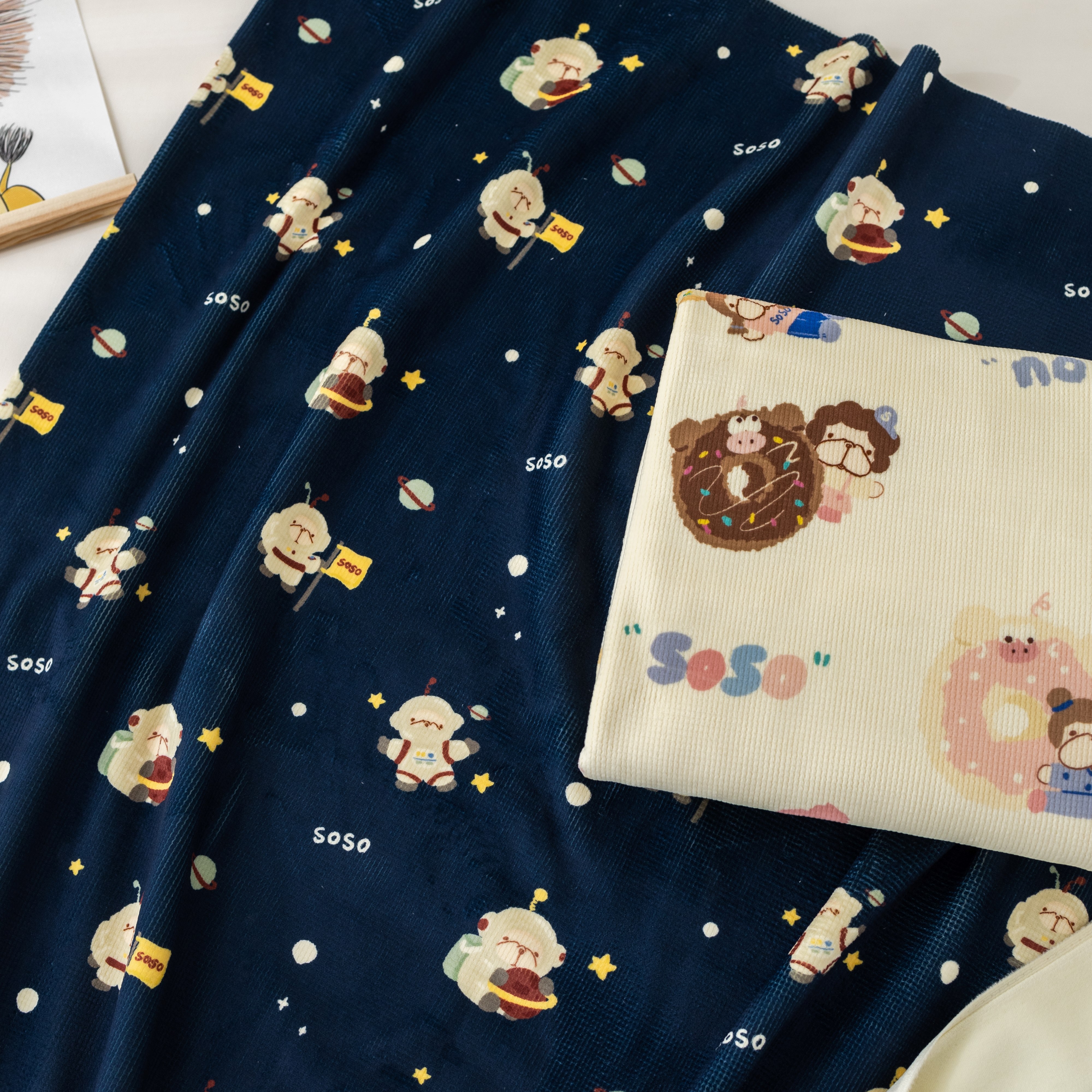 BooBoo布布秋冬贝贝绒布料保暖睡衣毛毯子可爱卡通diy手工面料