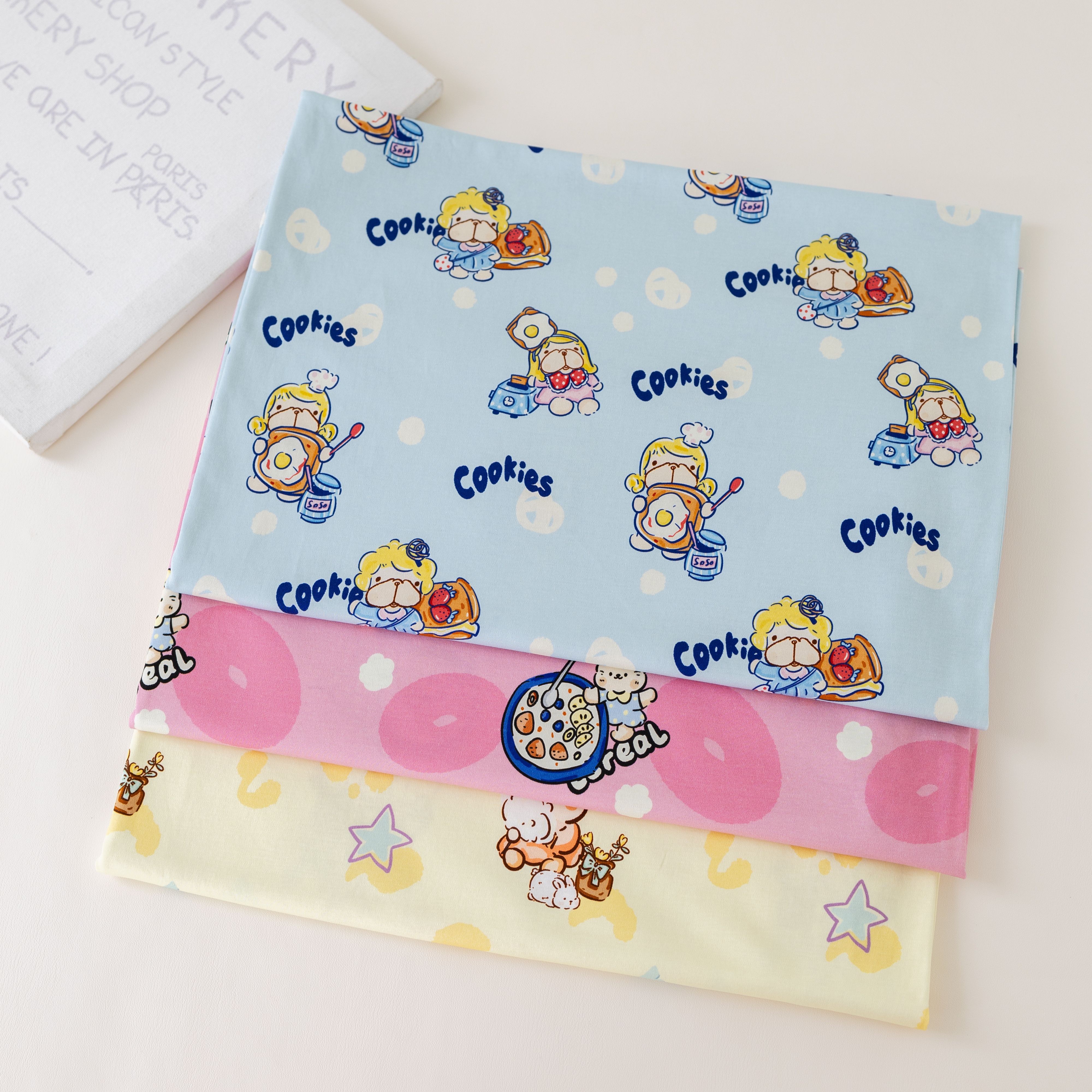 BooBoo布布50支汉麻匹马棉针织布料可爱卡通儿童睡衣家居服纯棉布