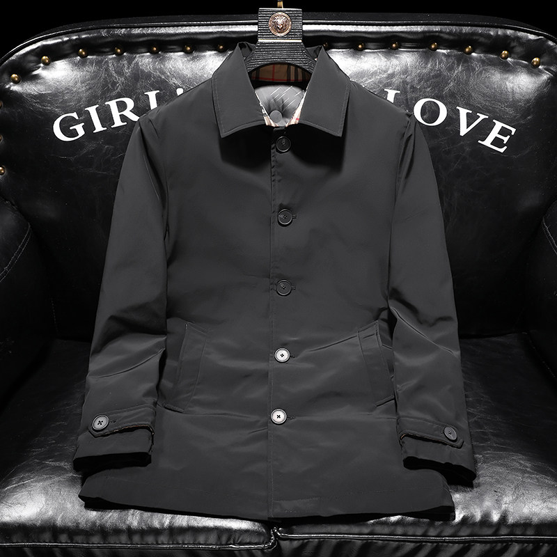 冬季中长款羽绒服新款男90%白鸭绒外套翻领1101p265,男装羽绒服,电商D222