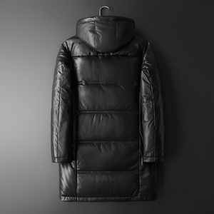 冬装鹅绒90%长款羽绒服男真皮衣连帽羽绒外套8926p1500图片