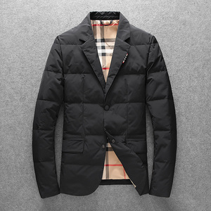 冬季2025男士西装羽绒服90%白鸭绒外套时尚潮流2216p270