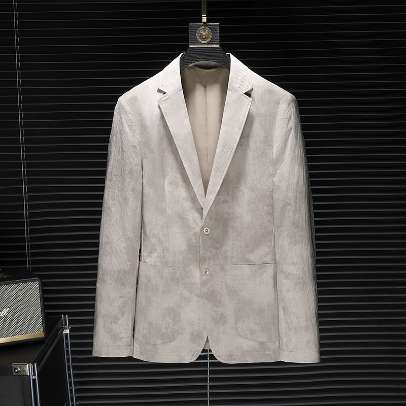 2025春秋新款压花小西装男休闲便西服四季外套6506P175，男装西服，电商D222