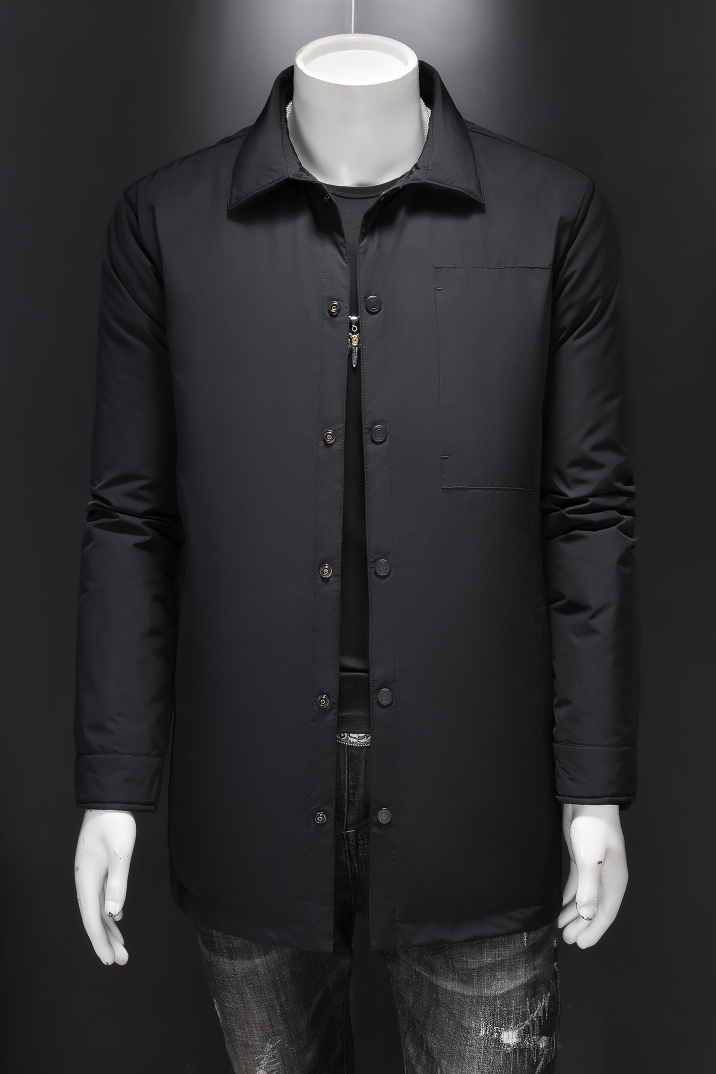 森林猎人2025中长款羽绒服男90%白鸭绒冬装翻领外套9802p285,男装羽绒服,电商D222