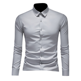 2026春秋长袖衬衫男纯色防污丝光四季穿打底衫13119/p100，男装衬衫，电商D222