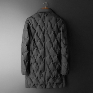 森林猎人2025长款羽绒服男90%白鸭绒冬装翻领外套9801p275图片