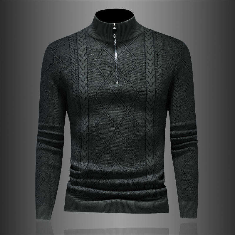 2025冬款羊毛衫半高领拉链男厚针织衫毛衣毛线衣A552p145，男装针织衫/毛衣，电商D222