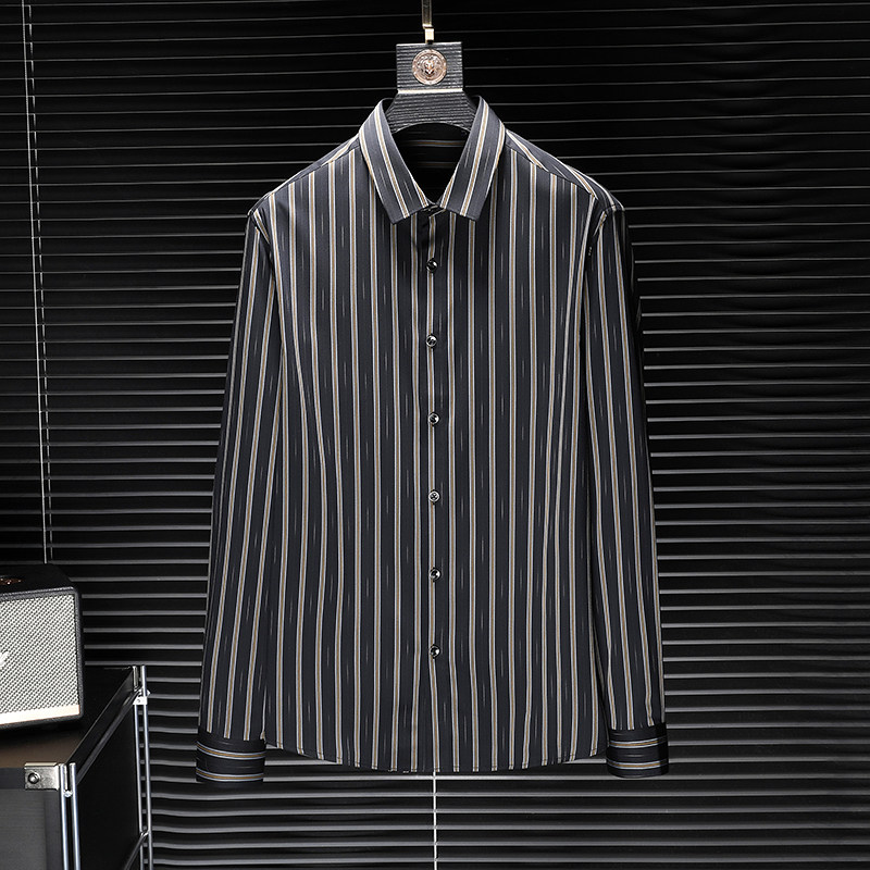 2026春秋四季长袖衬衫男装时尚条子穿打底衫13658/p115，男装衬衫，电商D222