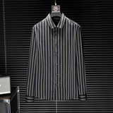 2026春秋四季长袖衬衫男装时尚条子穿打底衫13658/p115，男装衬衫，电商D222