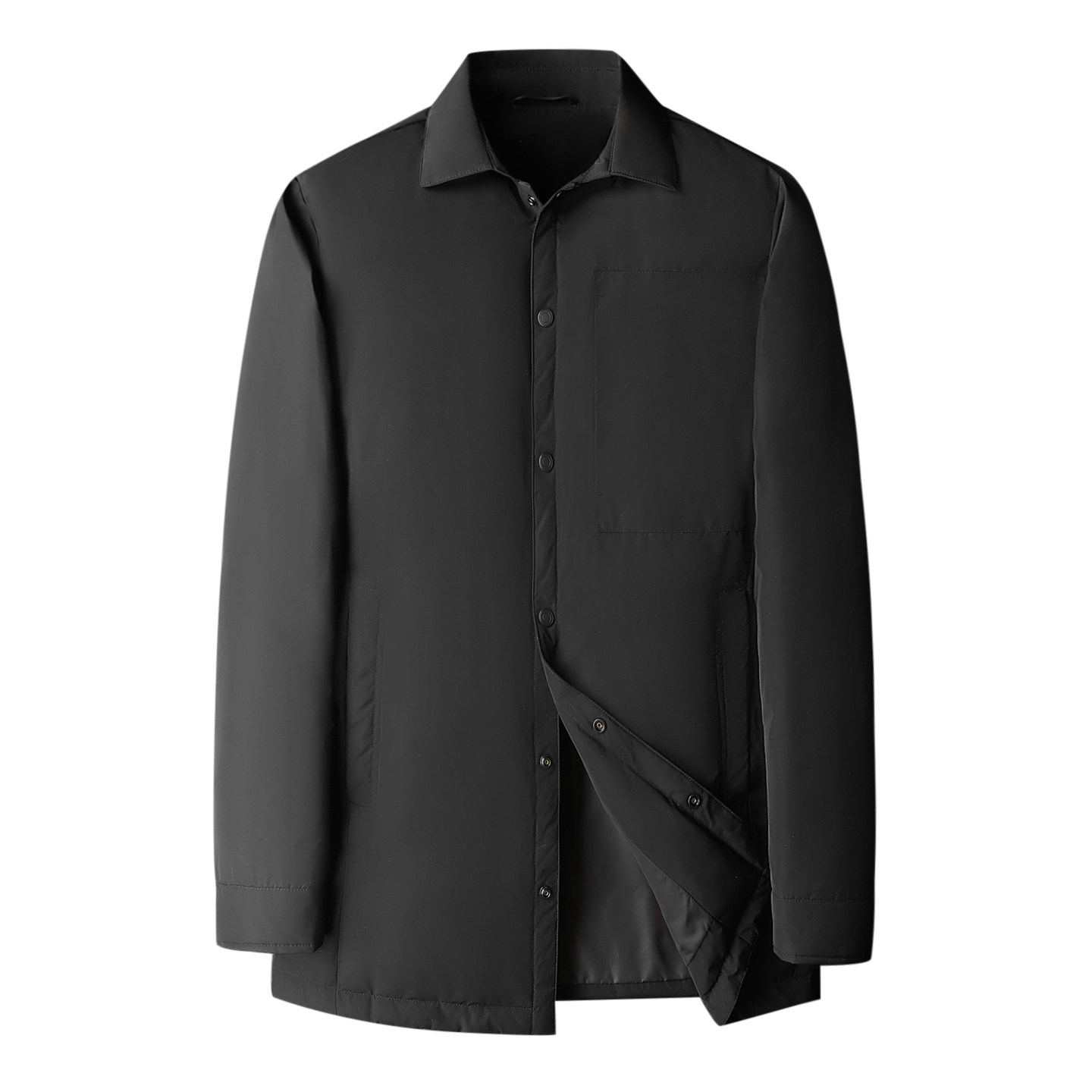 森林猎人2025中长款羽绒服男90%白鸭绒冬装翻领外套9802p285,男装羽绒服,电商D222