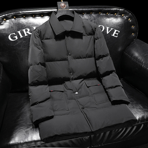 2022新款白鸭绒羽绒服冬装长款男翻领羽绒外套8701p325图片