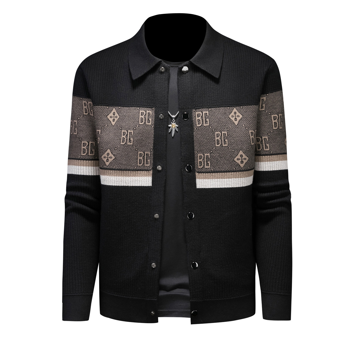 2026秋冬男开衫加厚拉链毛衣羊毛衫针织衫格子大货2530p145,男装针织衫/毛衣,电商D222