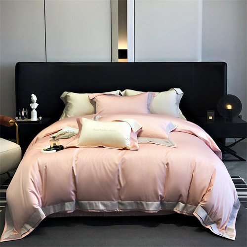 埃迪蒙托新品匹马棉轻奢保暖四件套纯色全棉长绒棉套件床上用品