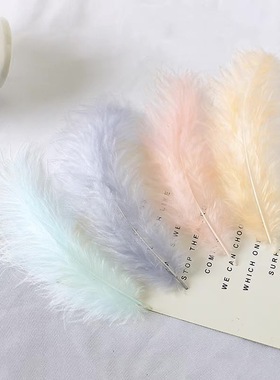 53色火鸡毛尖尾绒羽毛diy手工饰品配件羽毛彩色捕梦网装饰绒毛