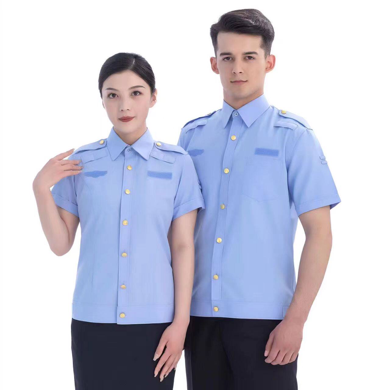 新款男女式应急短袖夹克夏季裤子市场长袖衬衣市场工作服订做团购