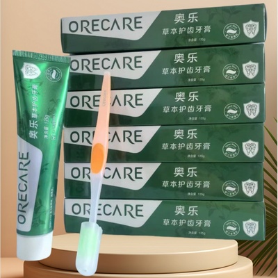 包邮天狮草本护齿牙膏留兰香薄荷味六支装送牙刷25年6月产现货