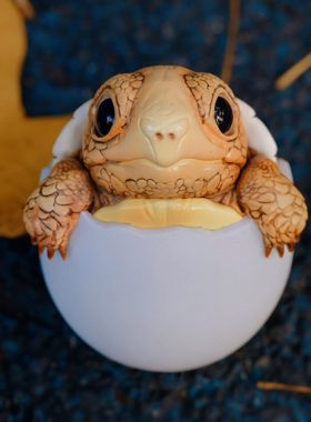 原创设计捣捣蛋爬宠手绘苏卡达不倒翁龟龟周边手办中蛋潮玩摆件