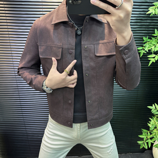 潮流男士机车皮夹克外套秋冬时尚单品穿搭修身型男装皮衣翻领上衣
