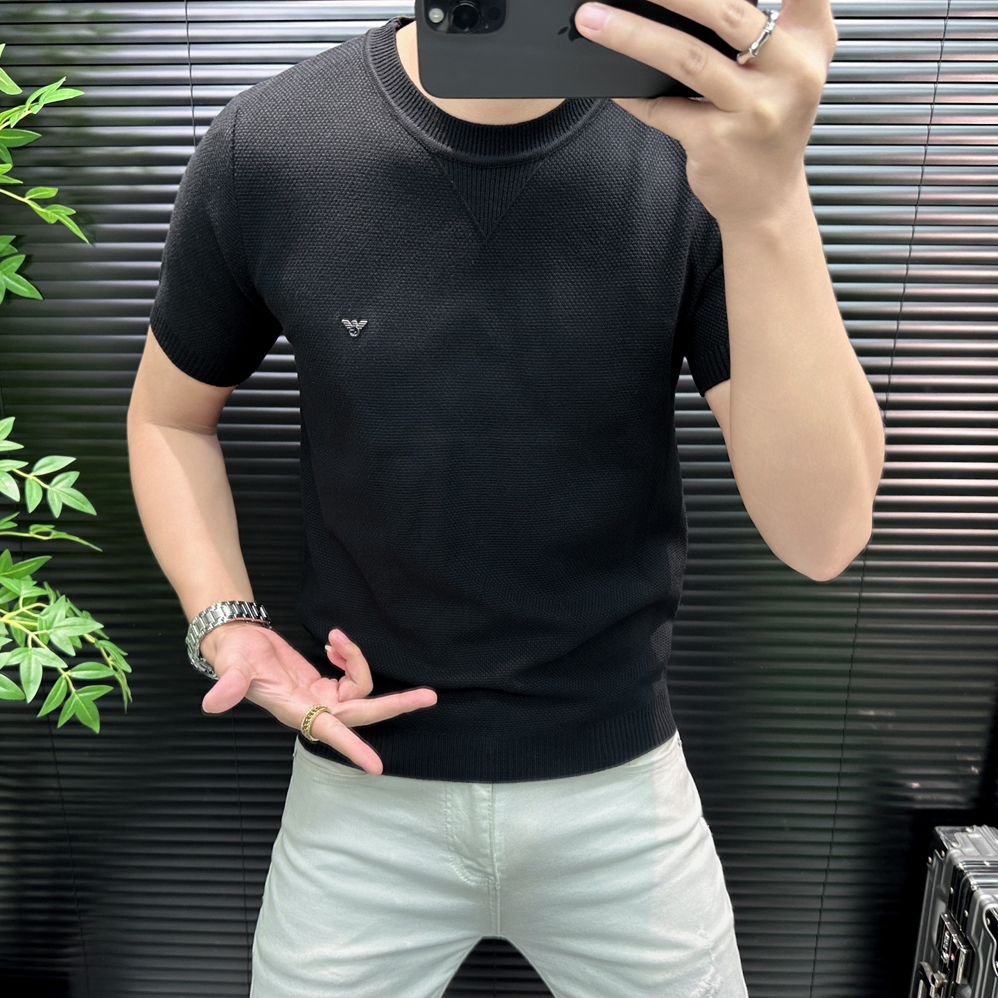 2025秋冬新款圆领短袖通勤针织衫