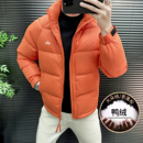 高端男士冬季短款立领羽绒服时尚休闲男女同款防寒保暖鸭绒外套潮