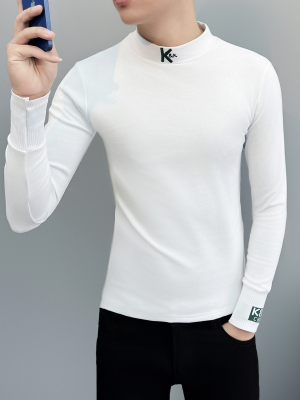 纯色长袖打底衫新品简约青年T恤