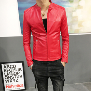 皮夹克男士 外套韩版 青年小码 男士 爆款 帅气修身 男装 上衣 皮衣春秋款