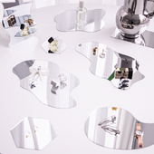 不规则异形镜子拍照摄影道具摆件ins镜面拍摄装 饰倒影背景玻璃