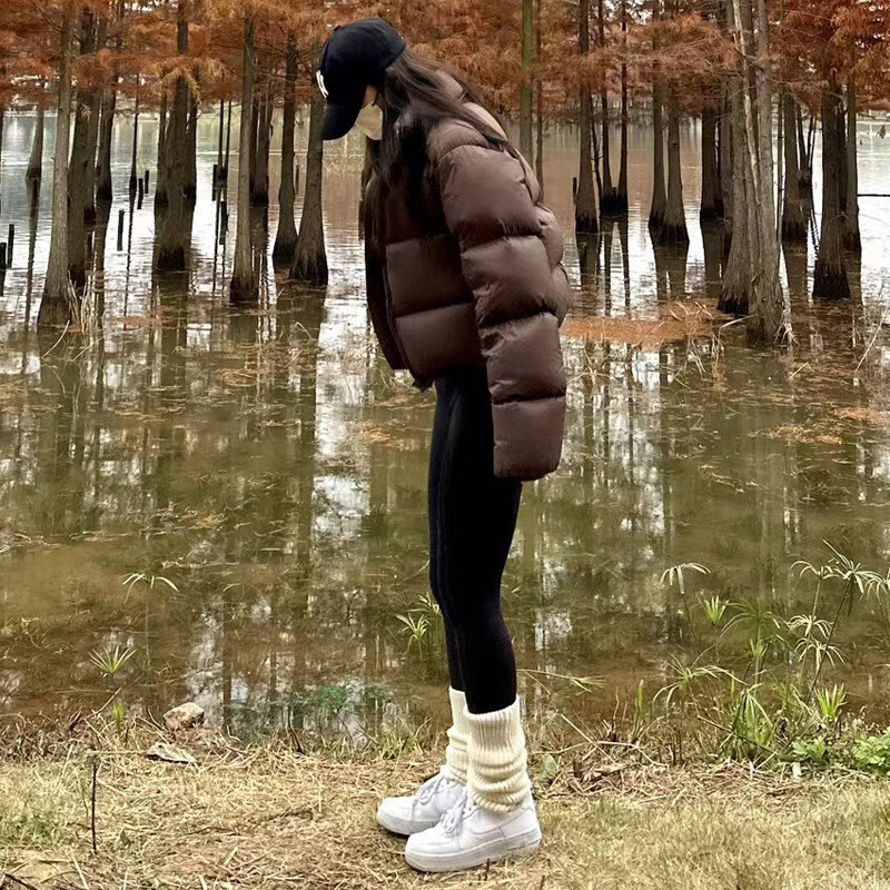 BM肯豆短款立领白鸭绒羽绒服