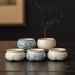 汝窑四色茶杯品茗杯单个陶瓷茶具主人杯