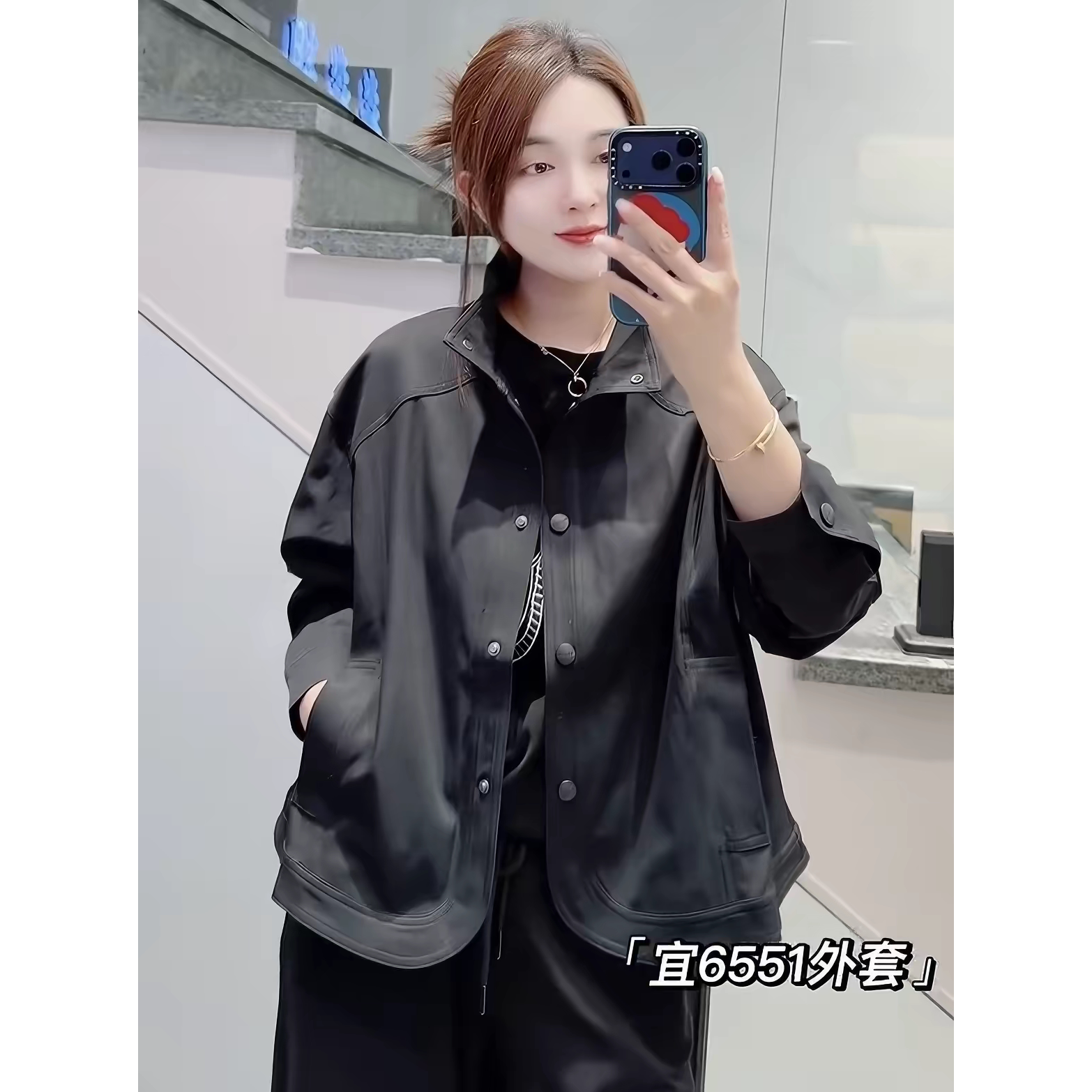 大码宽松遮肉休闲长袖外套