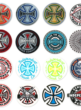 INDEPENDENT滑板品牌贴纸潮牌街头IND支架防水透明sk8十字架TRUCK
