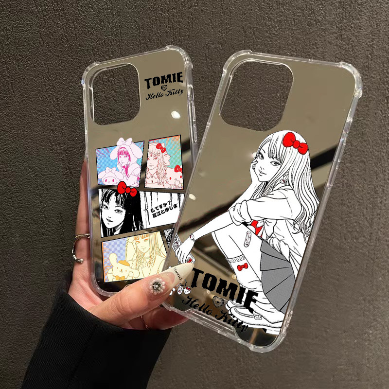 可爱镜面KT猫咪富江手机壳适用iPhone17promax一加ACE3苹果16华为P70荣耀Mate60软OPPOReno12小米14VIVOx9013