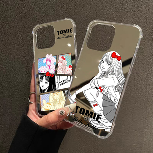 可爱镜面KT猫咪富江手机壳适用iPhone17promax一加ACE3苹果16华为P70荣耀Mate60软OPPOReno12小米14VIVOx9013